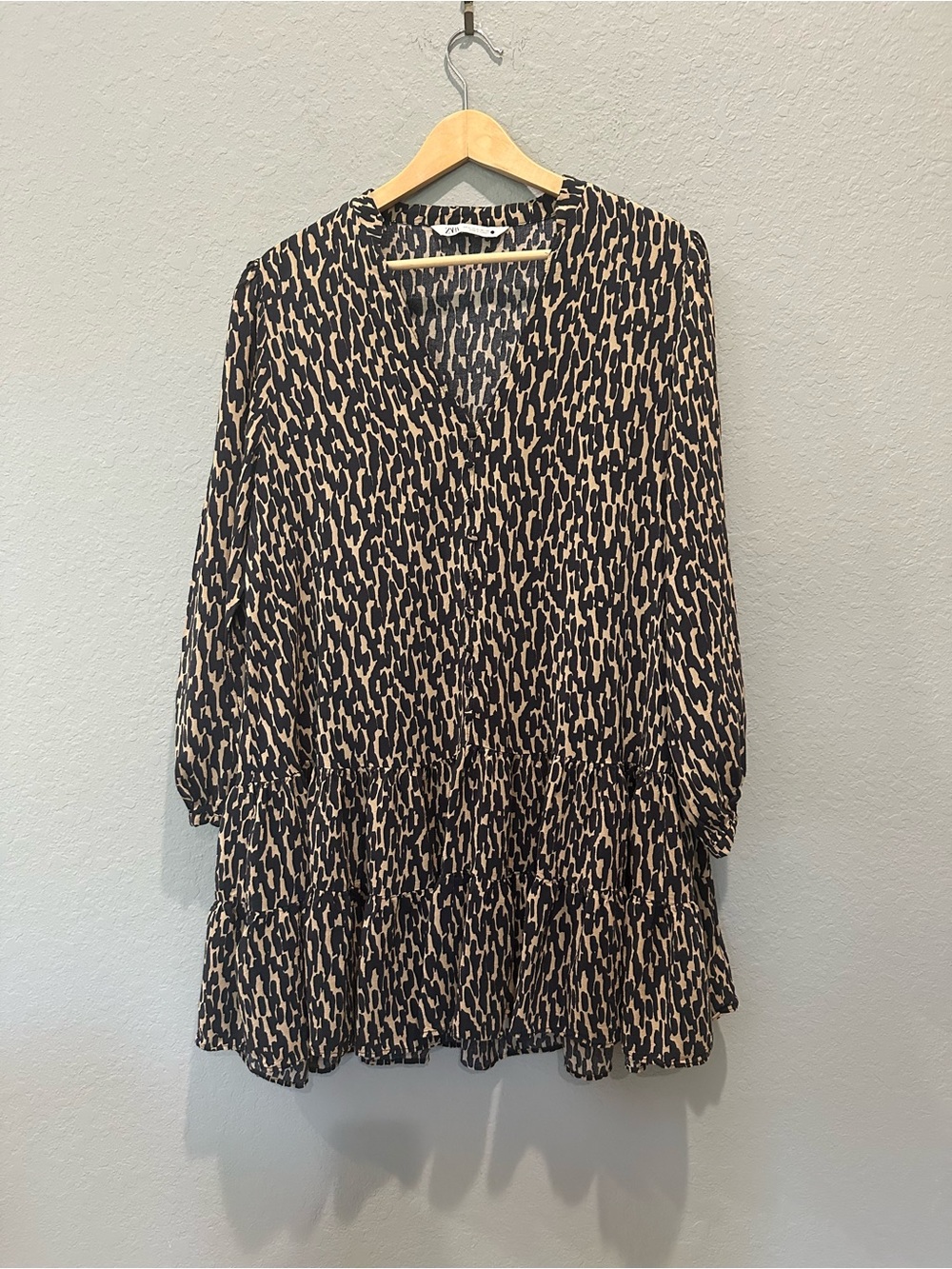 Zara Claris Leopard Print dress Sz XL